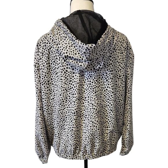 Lou & Grey Black Leopard Print Wanderweave Windbreaker Jacket Size XS NWOT - Picture 3 of 7